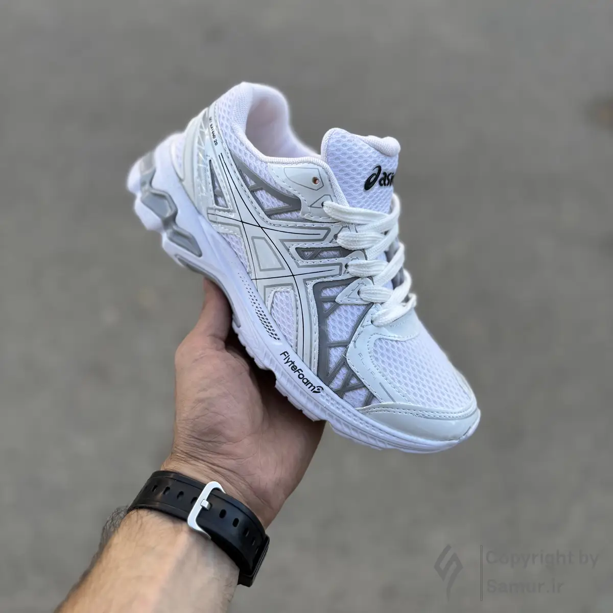 گالری تصاویر کتونی اسیکس کایانو 20 سفید طوسی